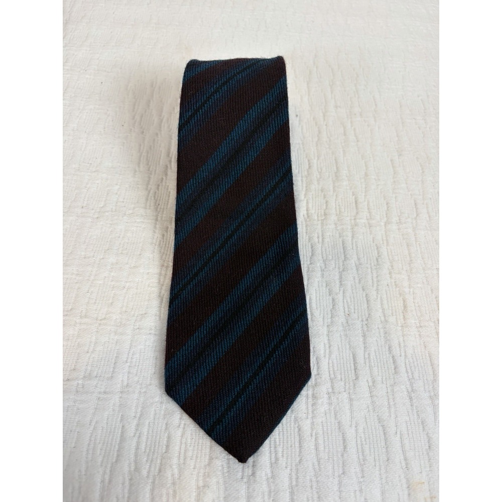 Vintage Carson Pirie Scott Wool/Cashmere Red&Blue Striped Tie Made In Italy
